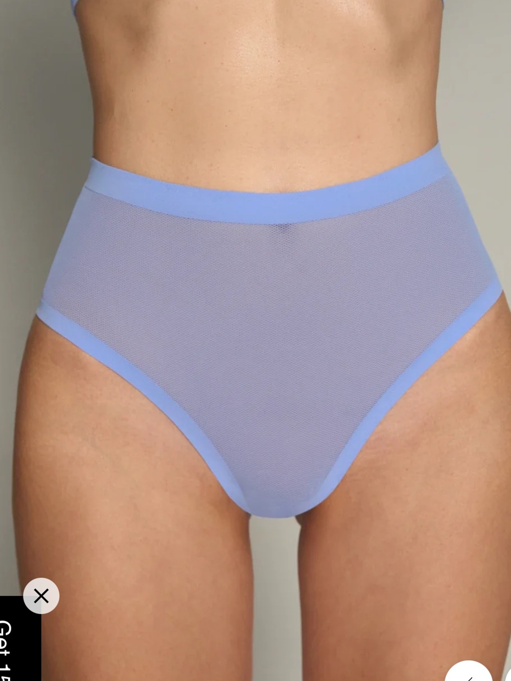 Sheer High-Waist Panty in Periwinkle Blue